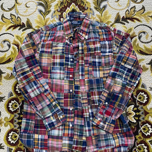 폴로 랄프로렌 마드라스 셔츠 m