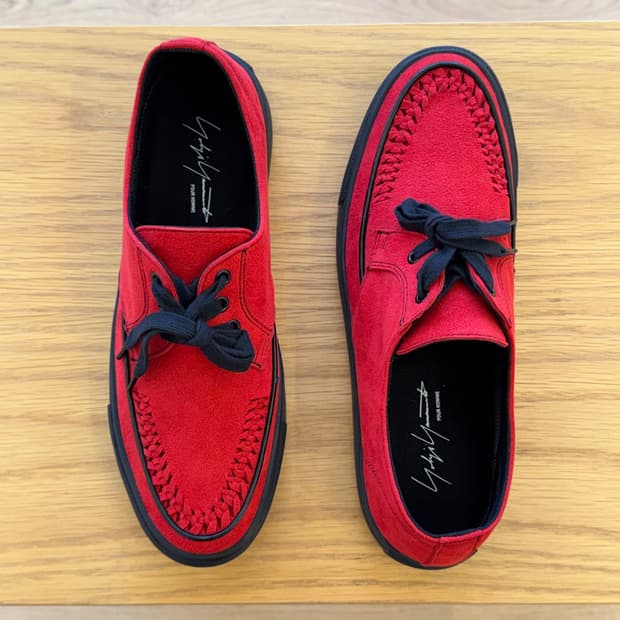 요지야마모토 뿌르옴므 woven toe sneakers