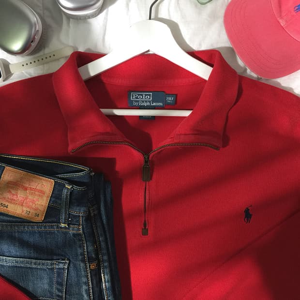 (MAN) 폴로랄프로렌 스웻 반집업 XL