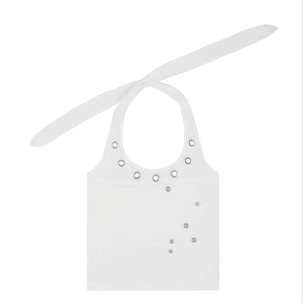 Eyelet Halterneck Sleeveless White