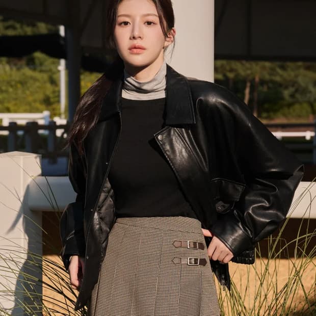 마리떼프랑소와저버 LEATHER PADDED JACKET