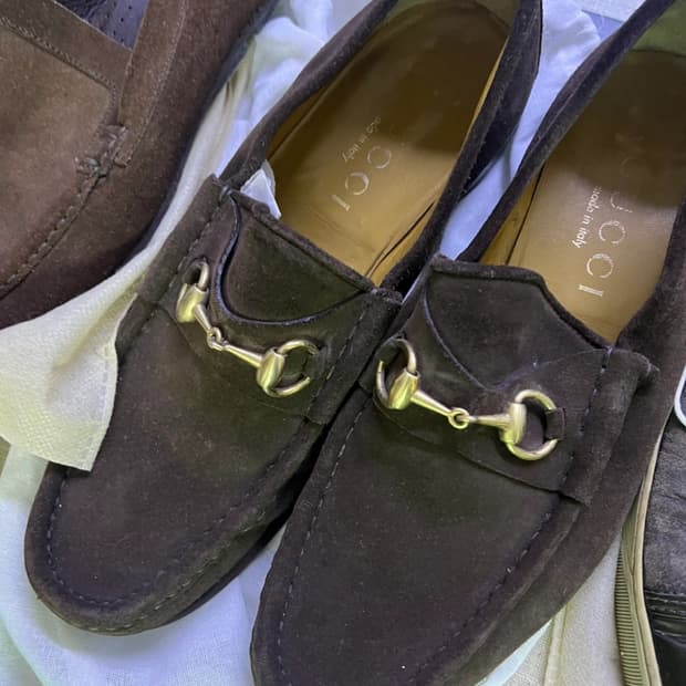 [구찌] 스웨이드 로퍼 / 브라운