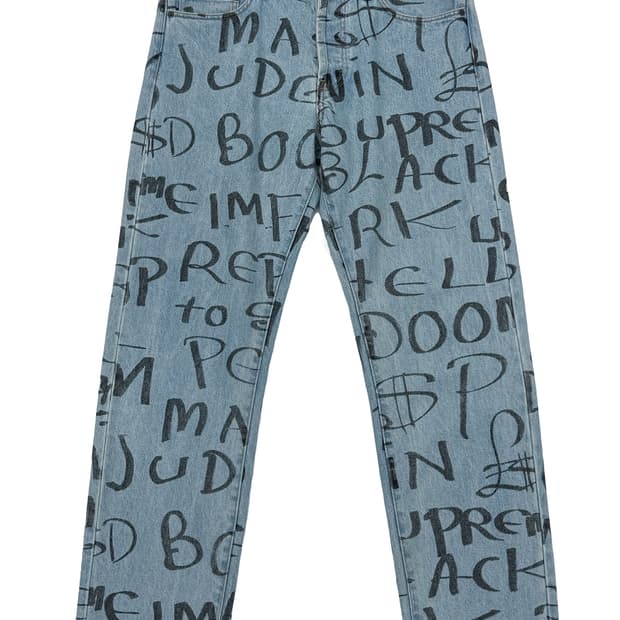 슈프림 블랙 아크 레귤러 진 블루