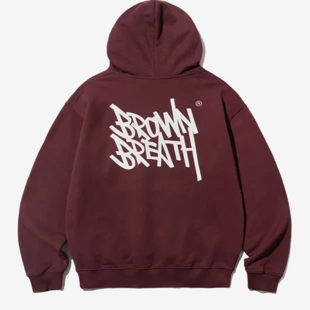 브라운브레스 버건디 후드티 기모 s사이즈 판매