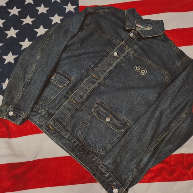 반디더핑크 데님 자켓