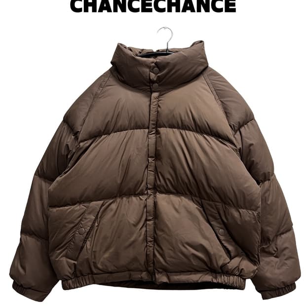 챈스챈스 덕다운 푸퍼 숏패딩 자켓 브라운