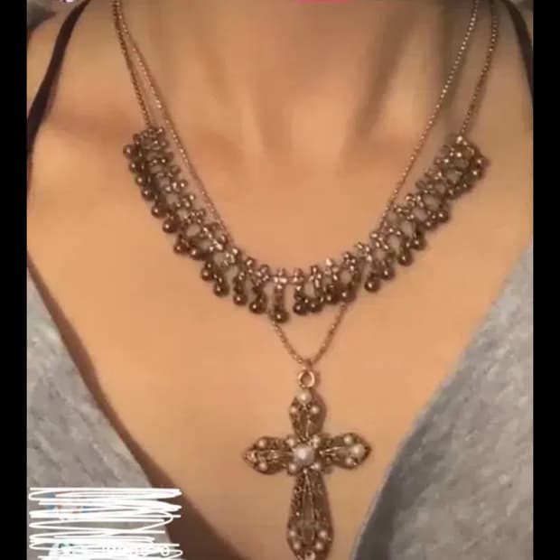 빈티지 십자가 목걸이 세트 + 서비스 목걸이