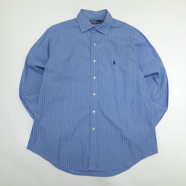 Co899 XL 폴로 랄프로렌 블루 스트라이프 긴팔 셔츠 남방