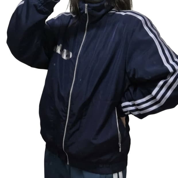 희귀]일본 아디다스 네이비 실버 삼선 점퍼/올드스쿨 일본빈티지 00's