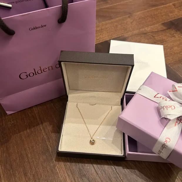 [신품,풀박스] 골든듀 18K 다이아 해피러브3(1C) 목걸이 새상품