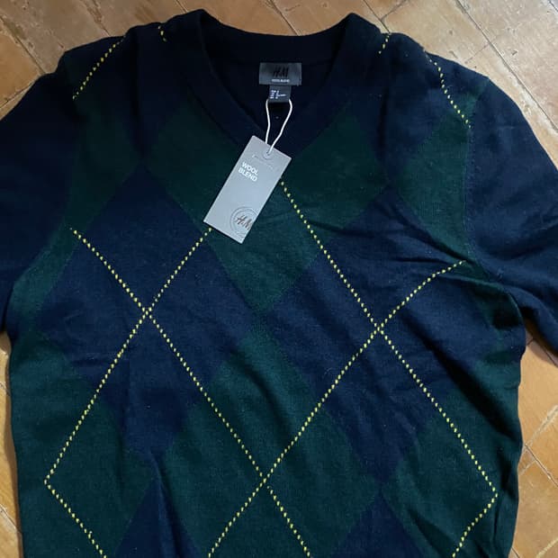 (새상품) H&M 아가일 니트 M (100)