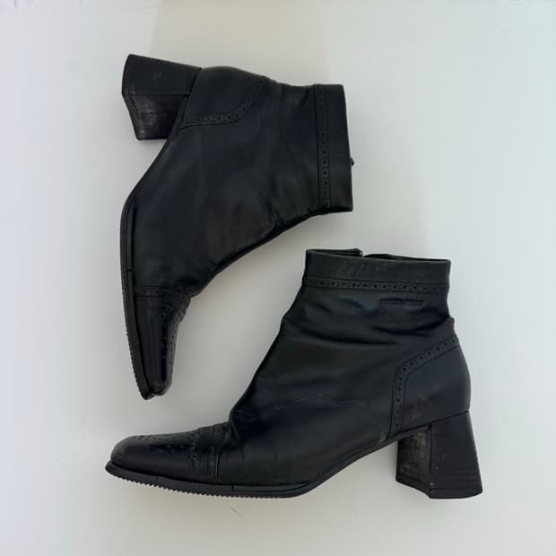 빈티지 스퀘어 앵클부츠