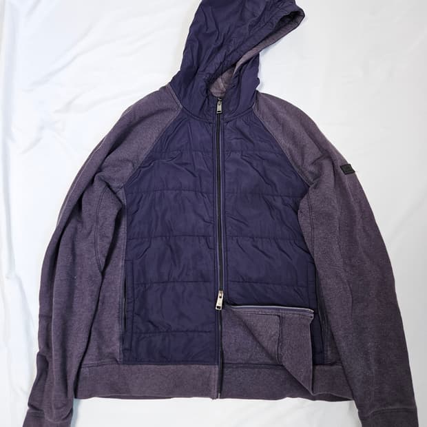 아르마니 익스체인지 AX 패딩니트 후드집업 자켓 퀄팅 코튼 L