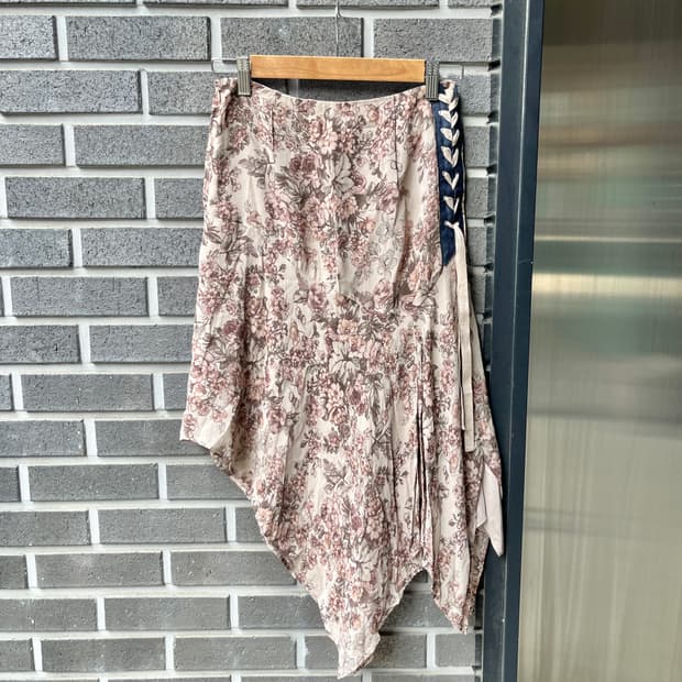 Scot Club 플로럴 아일렛 스커트 핑크