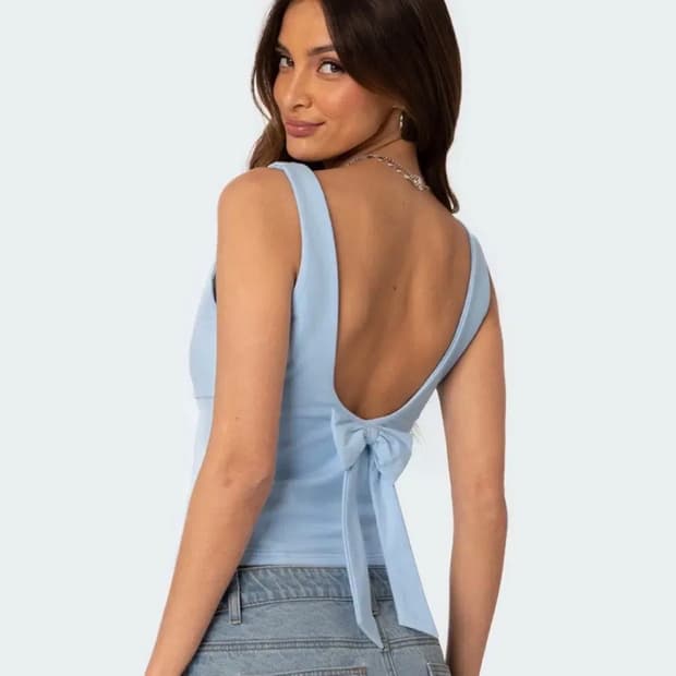 Edikted Ronda bow ribbon tank top 리본탱크탑