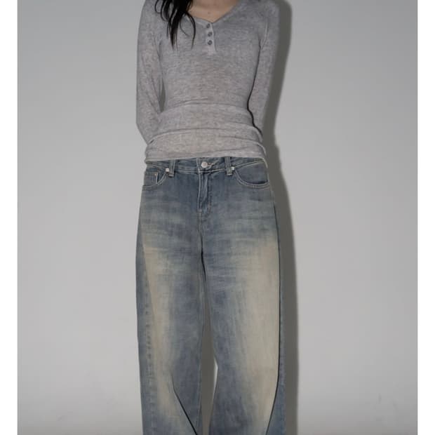 브리즈워크(ootj/oot)데일리 로우 와이드 데님 팬츠 판매합니다