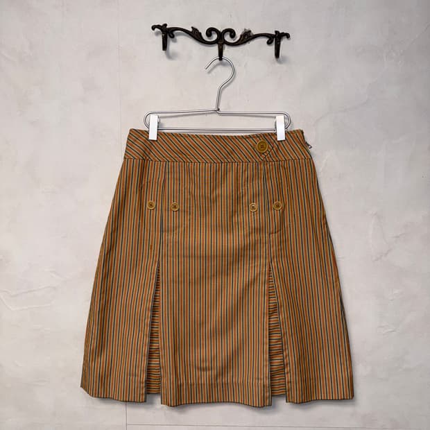 Marc Jacobs orange blue stripe pleats sk