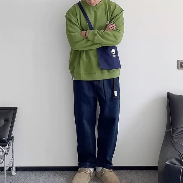 BEAMS JAPAN 생지 데님 배기팬츠