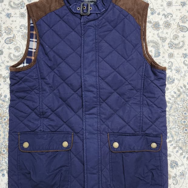 런던포그 네이비 퀼팅 조끼 패딩 베스트 M