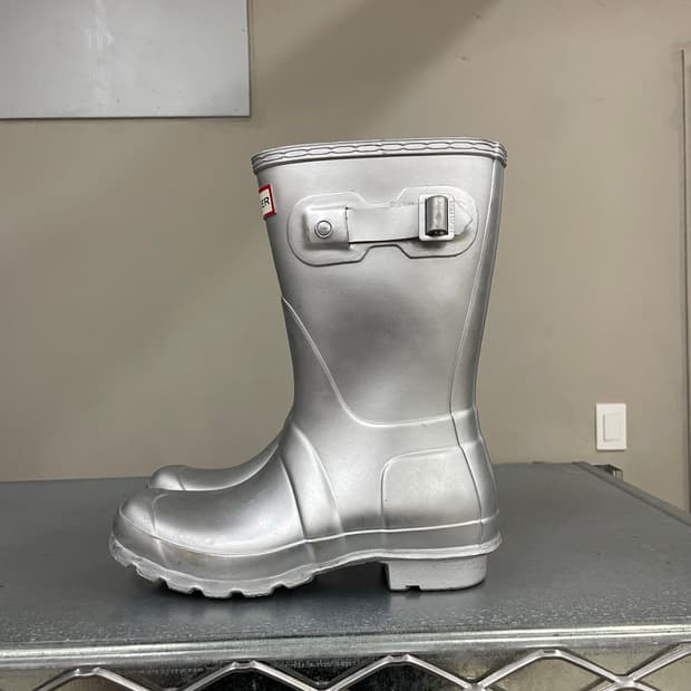 헌터 오리지널 숏 레인부츠 실버 230 (gr-4322)