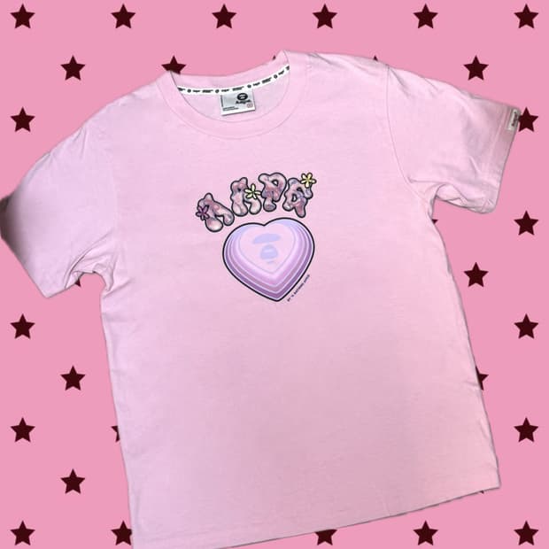 [희귀/유일매물] 에이프 핑크 티셔츠 S