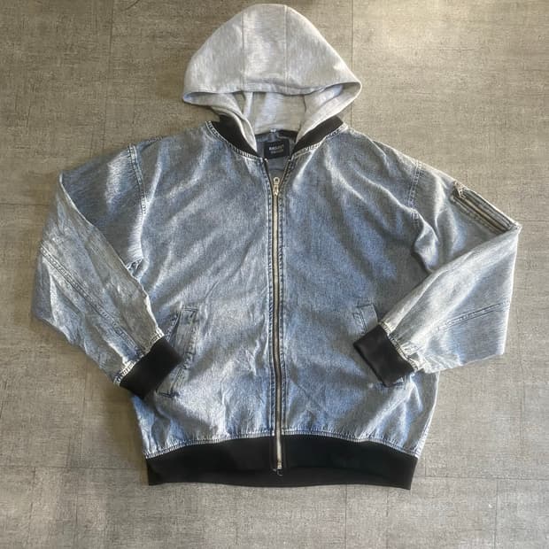 일본빈티지 Ragout 올드스쿨아메카지스트릿 데님블루종후드집업