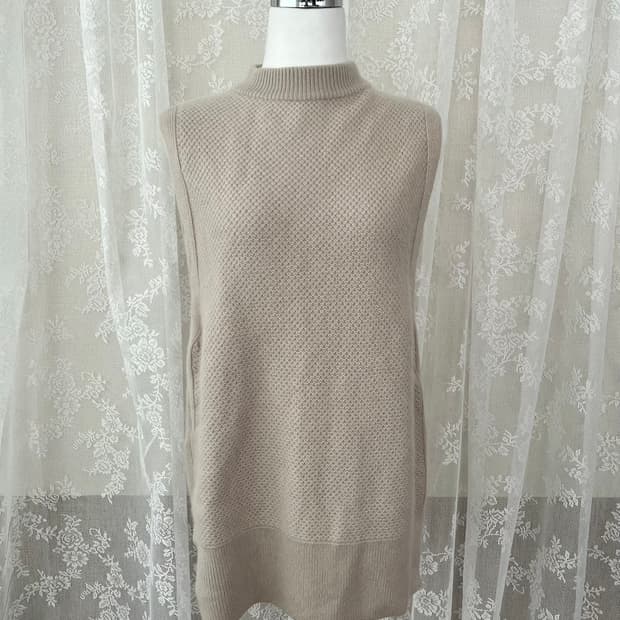 F) PUPA for ever 캐시미어 100 니트 조끼 베이지