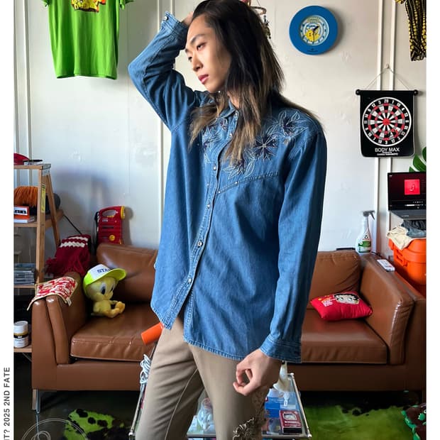 M-Salir Japan Denim Floral Western Shirt