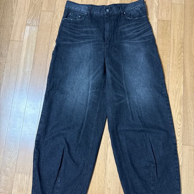 에즈카톤 블랙 와이드 데님 팬츠 2XL (실착1회)