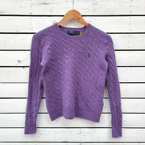 Polo 폴로 울 캐시미어 케이블 꽈배기 니트
