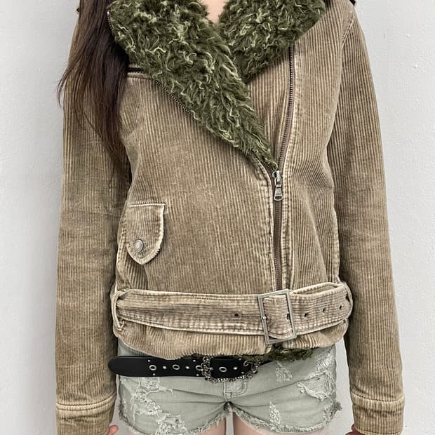 코데즈컴바인 코듀로이 퍼 야상 자켓