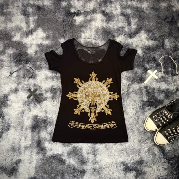 Gothic mandala cubic back lace sleeve