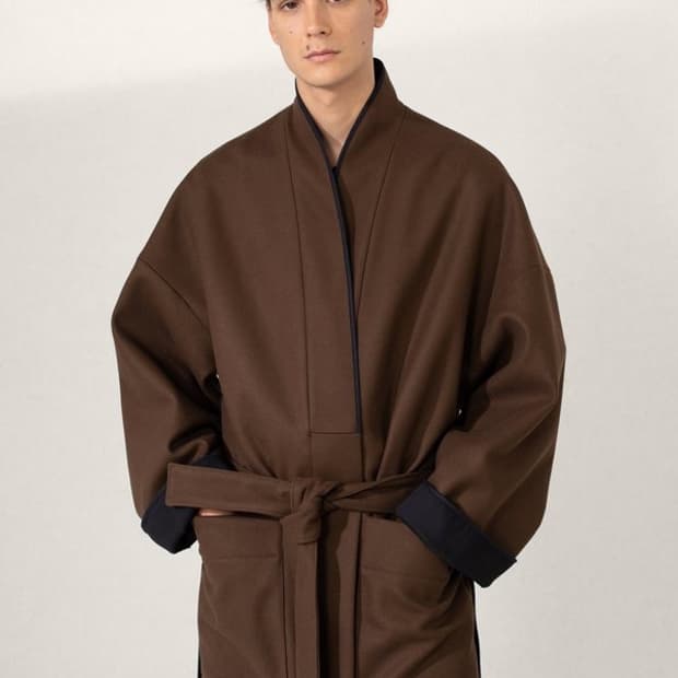 르메르 기모노 울 코트 다크브라윤 LEMAIRE  Woll Kimono 