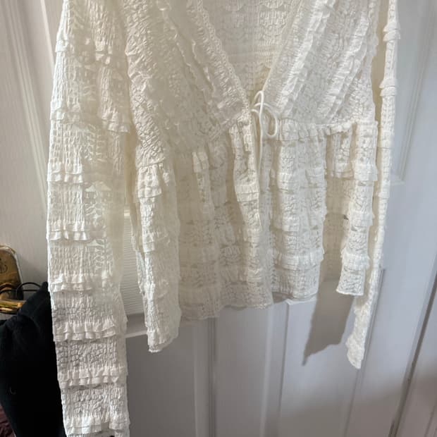 레이스 프릴 셔링 가디건 프리사이즈 