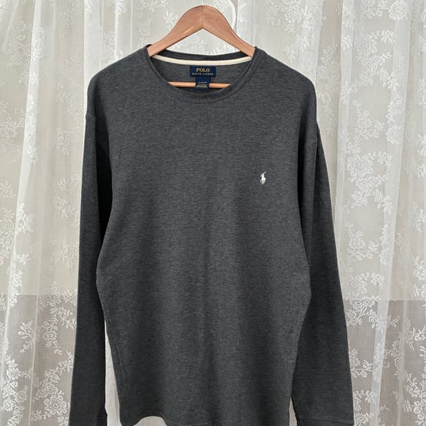 XL) 폴로 랄프로렌 와플 롱슬리브 그레이