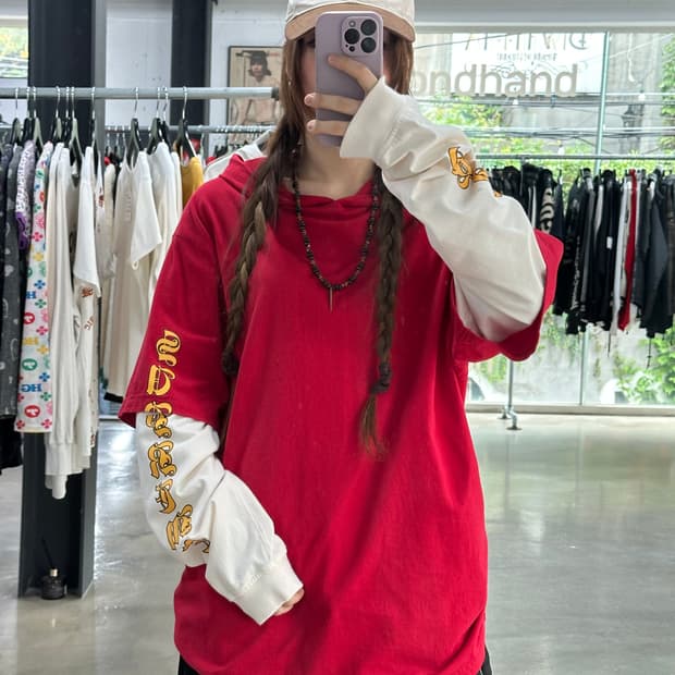 슈프림 레이어드후드 롱슬리브