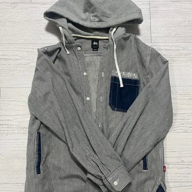 Stussy 스트라이프 후드 셔츠