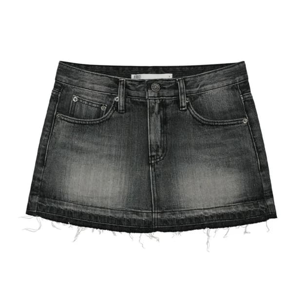 보헴서 VINTAGE GRAY DENIM MINI SKIRT