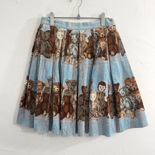 lest rose design pleats skirt