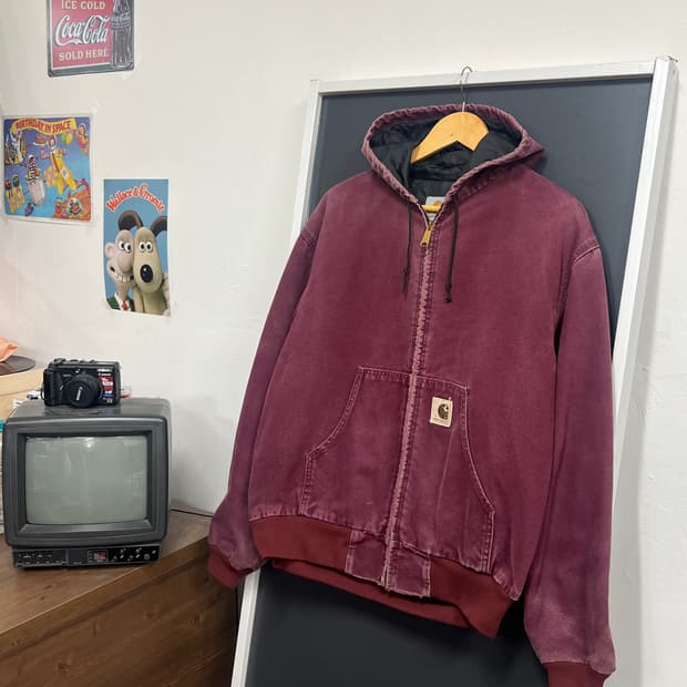 칼하트 90s OG 오리지널 버건디 JQ246액티브 워크 자켓