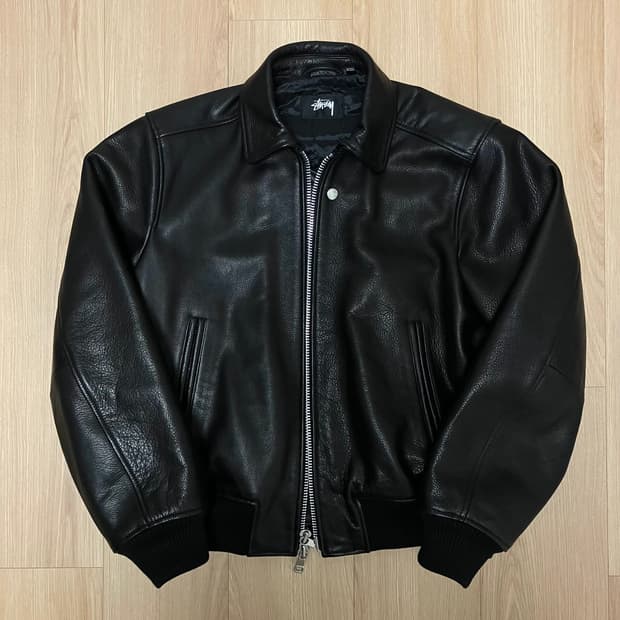 스투시 25FW 플라이트 레더 자켓 S