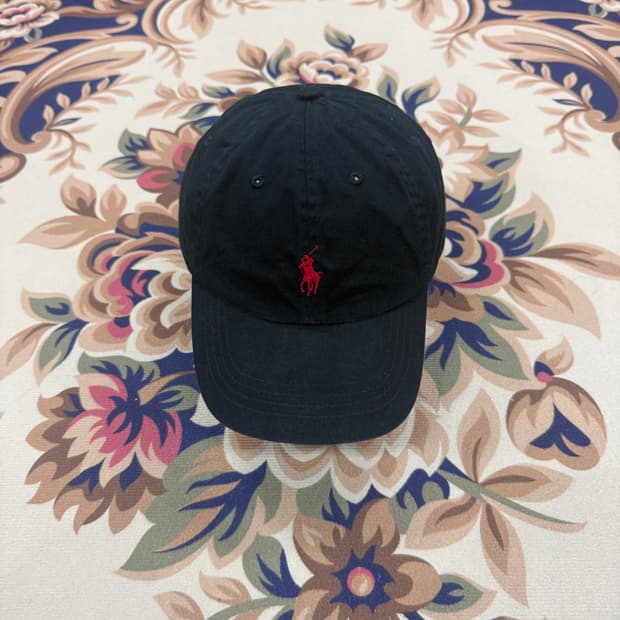 폴로 랄프로렌 베이직로고 볼캡(블랙,검빨)