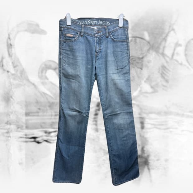 캘빈클라인 세미 부츠컷 데님 팬츠