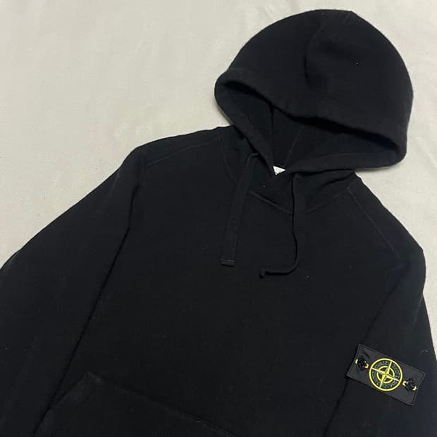 L 스톤아일랜드 울 혼방 후드티