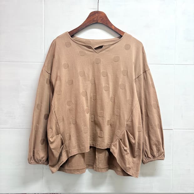 도트 언발 러블리 코튼 블라우스 