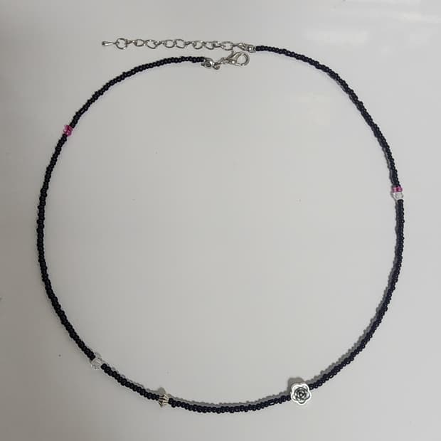 여자 장미 실버 목걸이