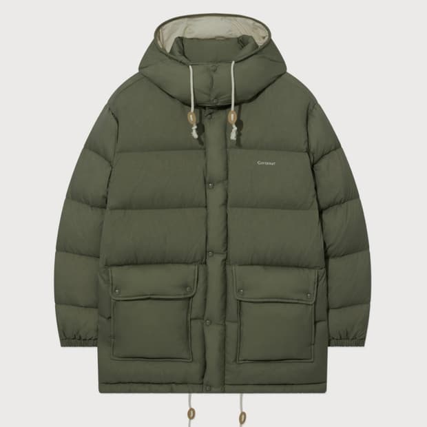 커버낫 디태처블 후드 미드 다운 자켓