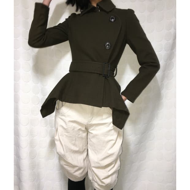 비비안 웨스트우드 크롭 바이커 울 코트