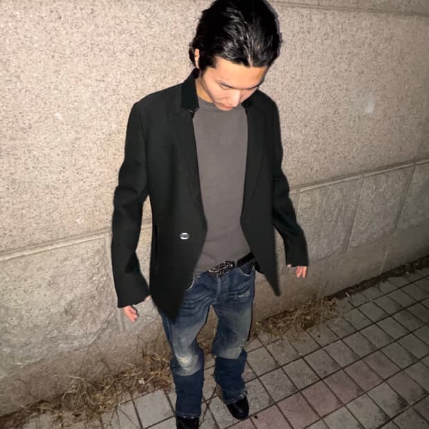 13fw 시스템 레더포인트 블레이저