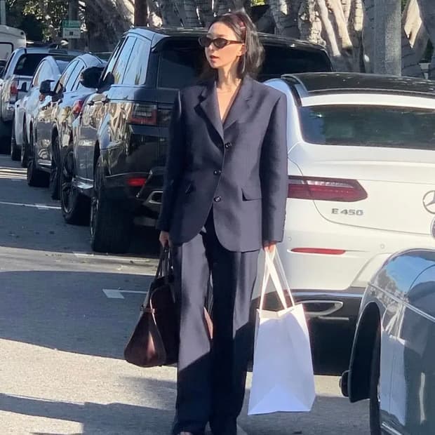 새상품)파르벵 울 실크 자켓M +울실크 팬츠 M 세트